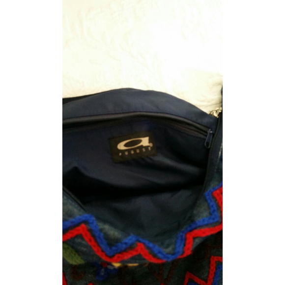 Dark denim embroidered purse - Picture 4 of 4